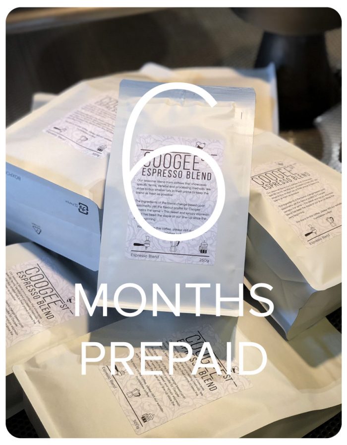 Coogee Street Espresso Blend - 6 Months Prepaid